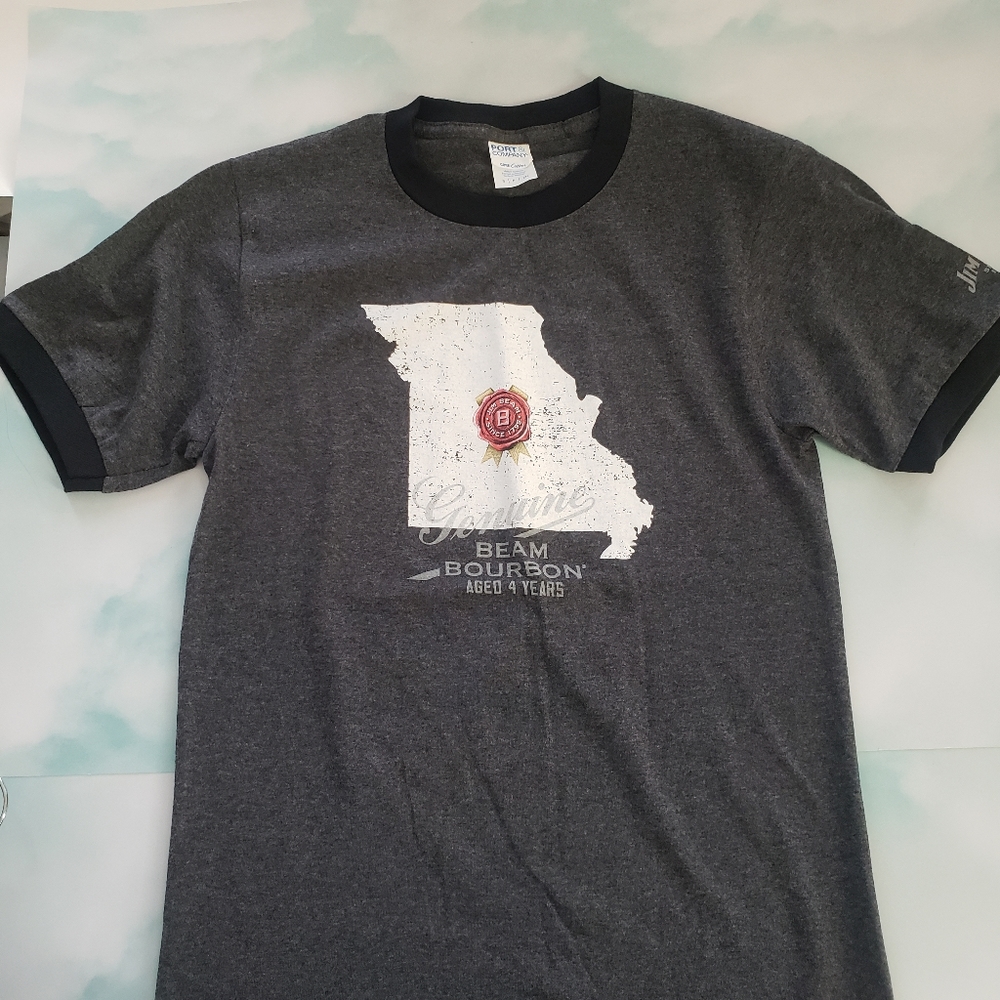 Jim Beam Bourbon T-Shirt NWOT S Small Grey Black
